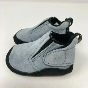 MERRELL My First Infant Shoes 3-6 M Suede Leather Baby Booties Sky Blue